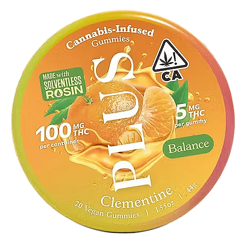 Plus | Clementine | Solventless Gummies | 10pk | 100mg