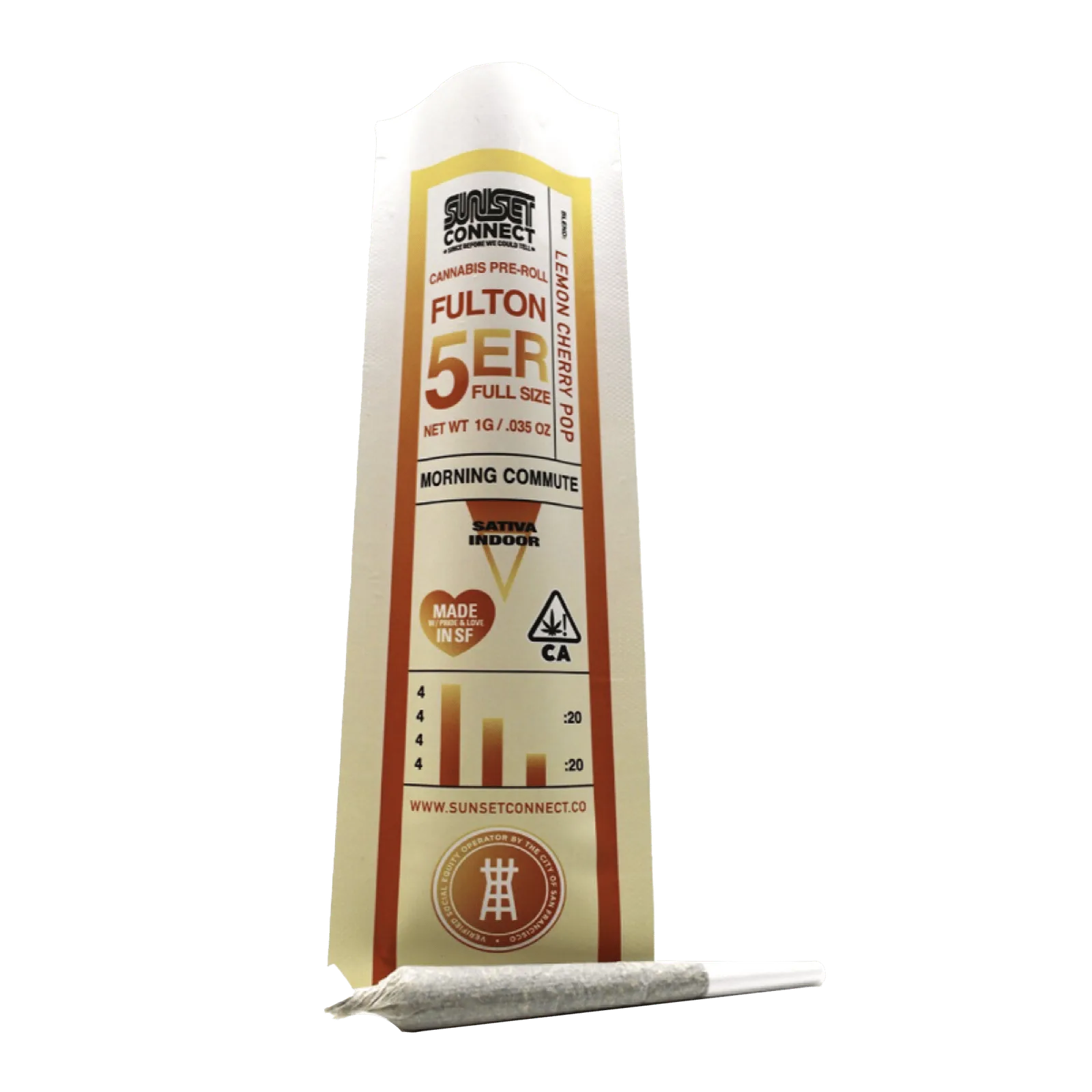 Sunset Connect - Lemon Cherry Pop - Fulton 5'er - Pre-Roll - 1g (Single)