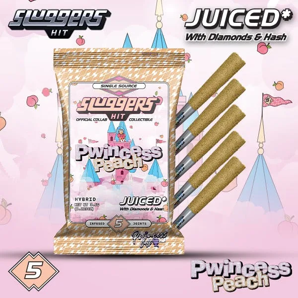 Sluggers x Queen Pee - Infused prerolls - 3.5g 5pk - Pwincess Peach