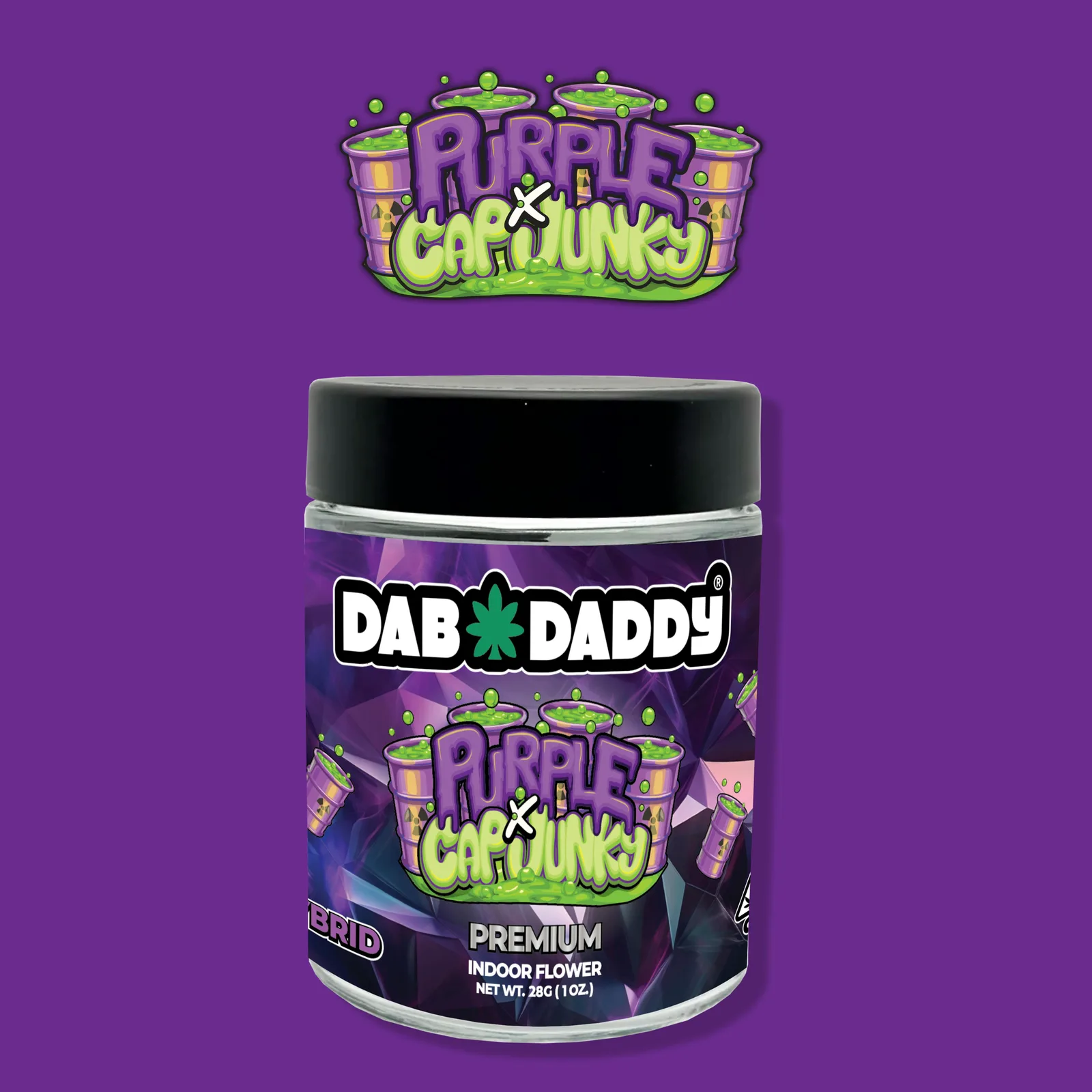 Purple X Cap Junky Flower Dab Daddy® 28g Premium Indoor Flower