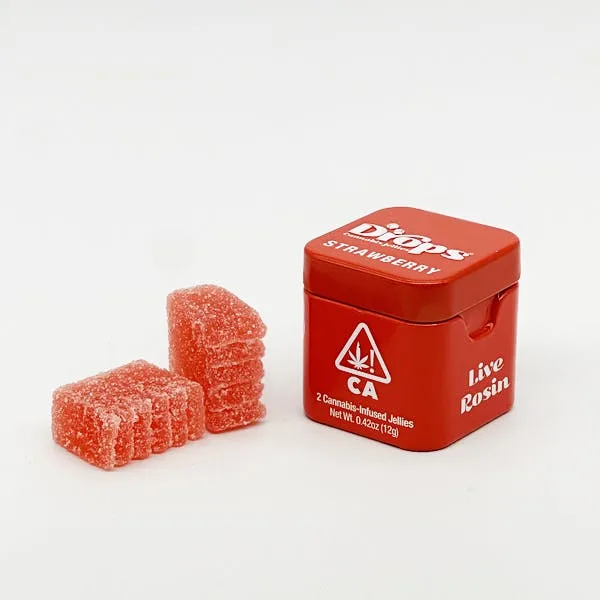 Drops - Live Rosin Gummies 2pc - Strawberry 200mg 1:1:2 THC:CBG:THCV