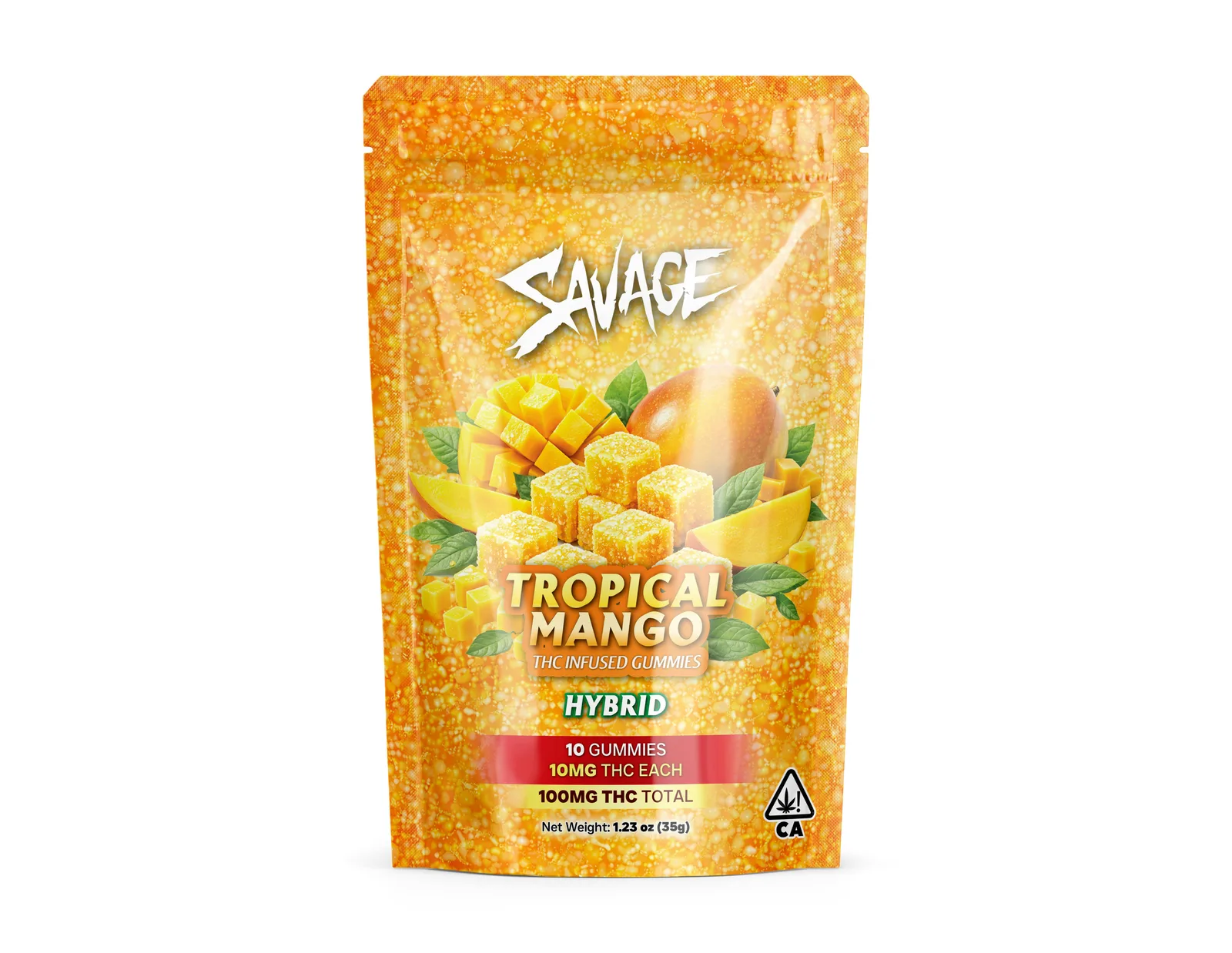 Tropical Mango 100mg 10-Pack Gummies - Hybrid