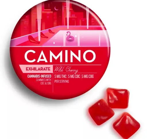 Kiva Camino Wild Cherry CBC CBG THC 5:5:5 Exhilarate