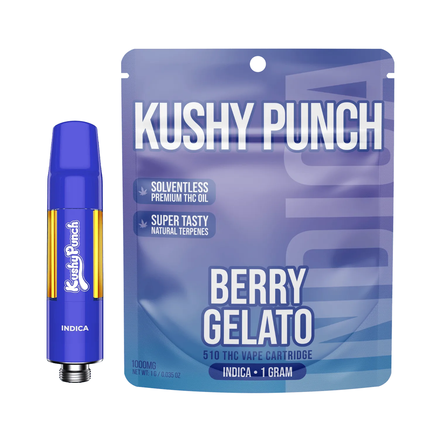 1G Kushy Punch 510 Vape Cart - Berry Gelato