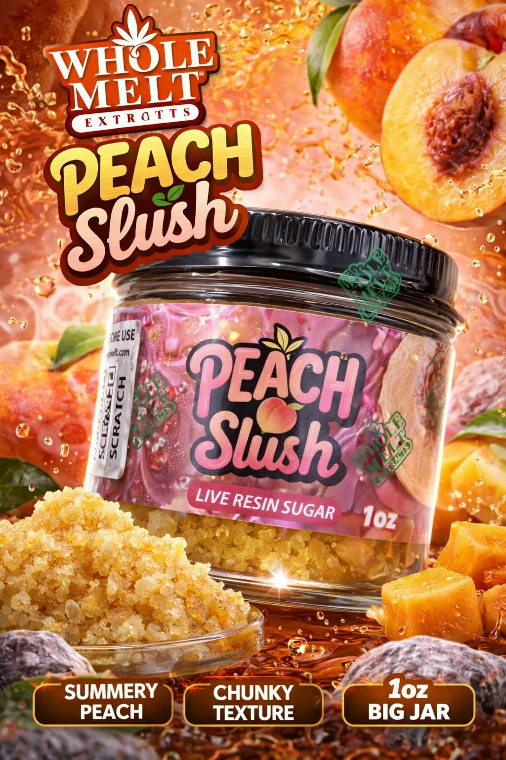 WHOLE MELT | PEACH SLUSH (1OZ LIVE RESIN SUGAR)