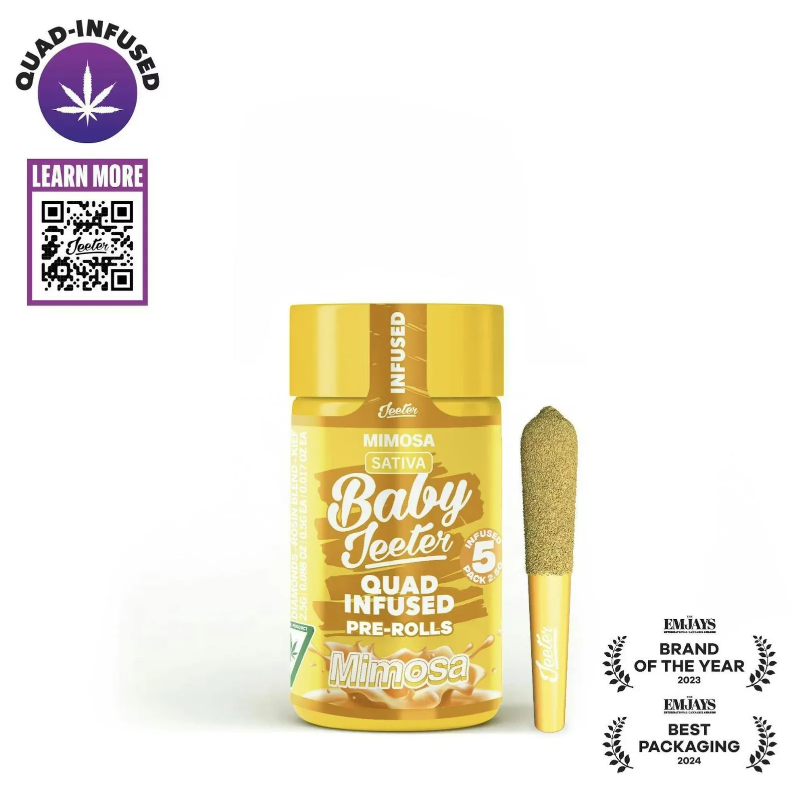 Jeeter | Mimosa | Quad-Infused Minis | 0.5g each | 5pk