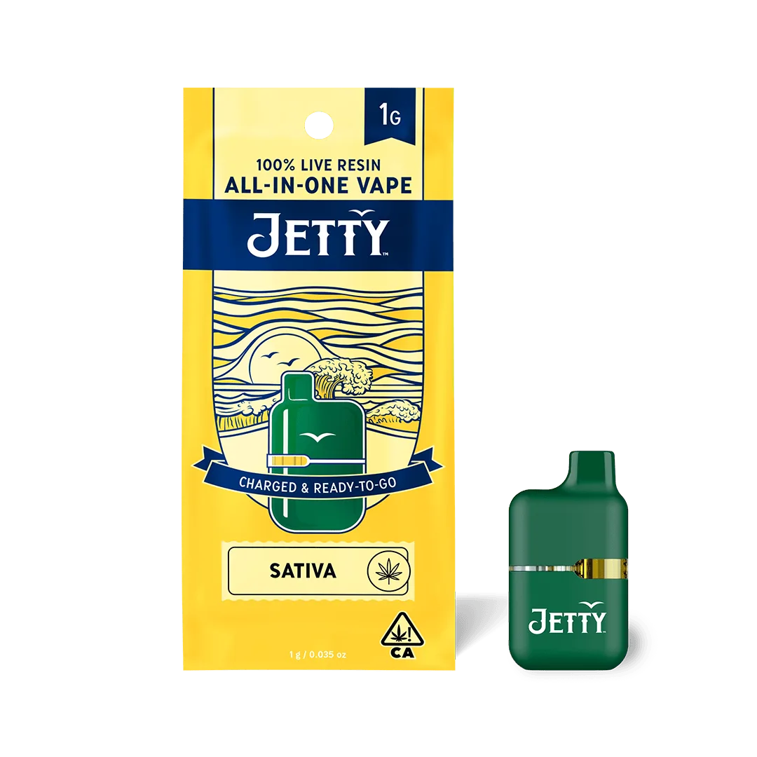 Jetty All-in-One Mini Tank Vape 100% Live Resin 1g Sour Strawberry