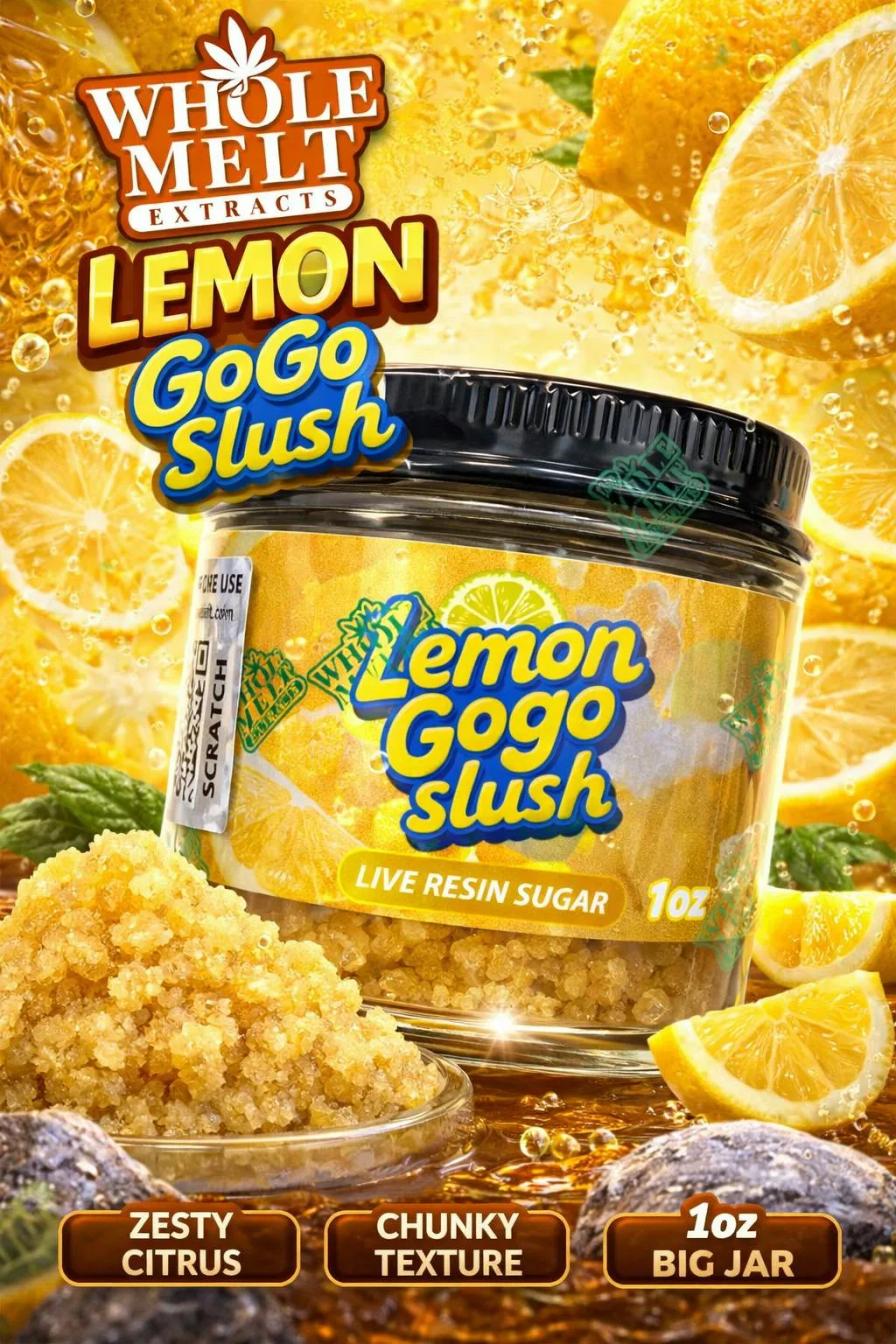 WHOLE MELT | LEMON GOGO SLUSH (1OZ LIVE RESIN SUGAR)