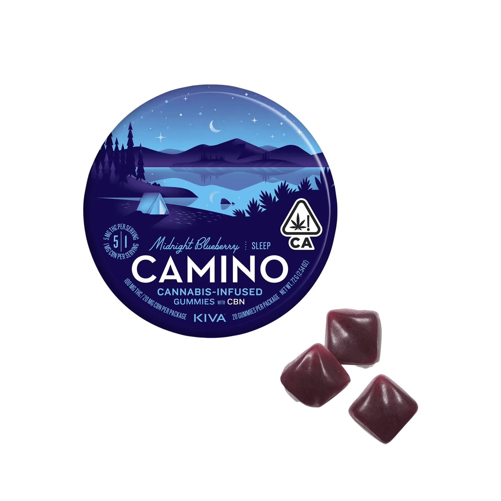 100mg 5:1 Midnight Blueberry Gummies CBN