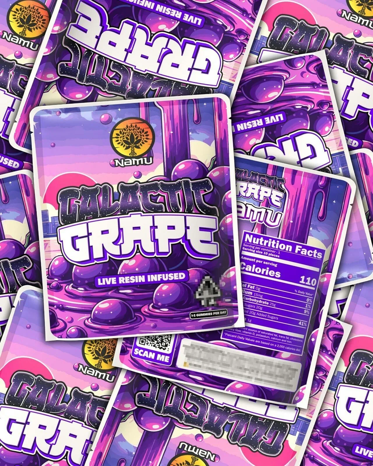 500mg Galactic Grape live resin gummy