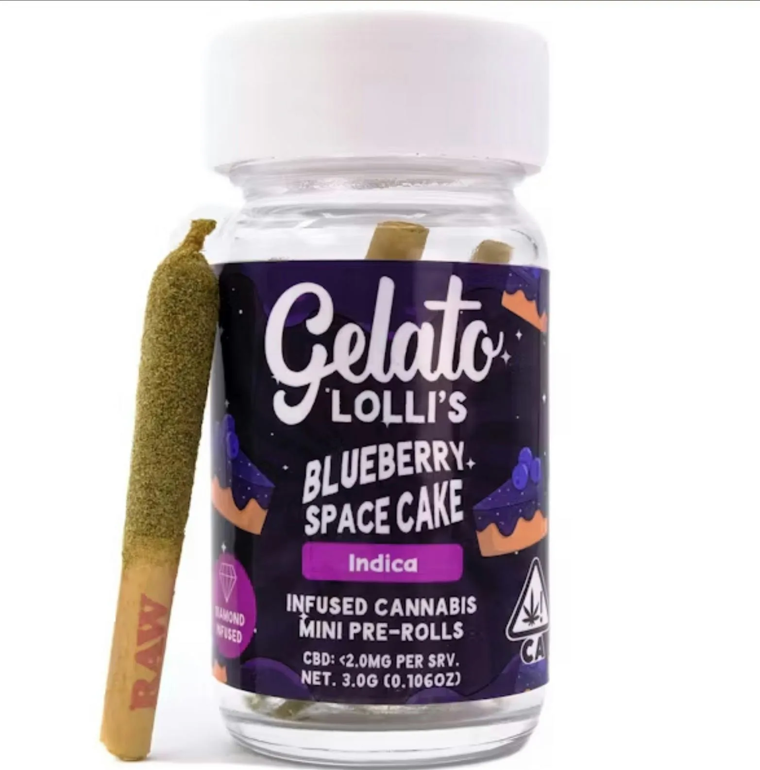 Blueberry Space Cake [.6g] Lolli's Infused Cannabis Mini Pre-rolls (5 Pack)