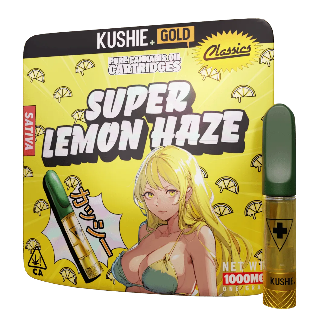 Super Lemon Haze (Sativa) - Kushie+ Gold 1G Vape Cartridge