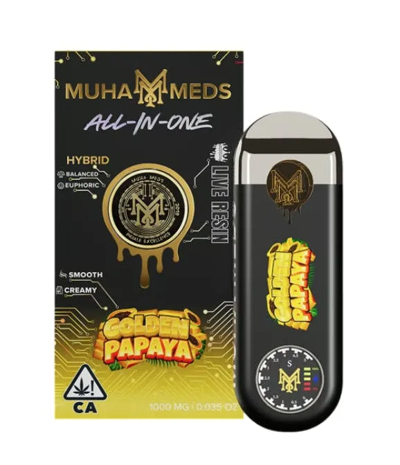 Muha Meds | Golden Papaya | Live Resin Disposable | 1g