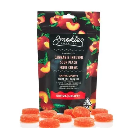 Smokiez - 100mg Sour Peach Gummies Smokiez