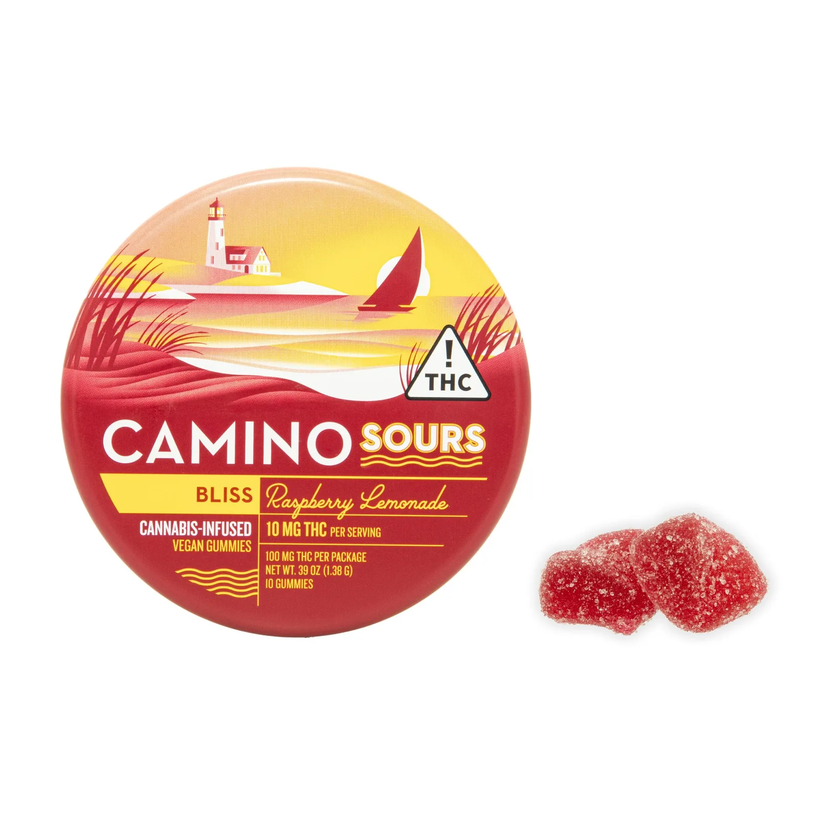 SOURS RASPBERRY LEMONADE GUMMIES 10PC [100MG]