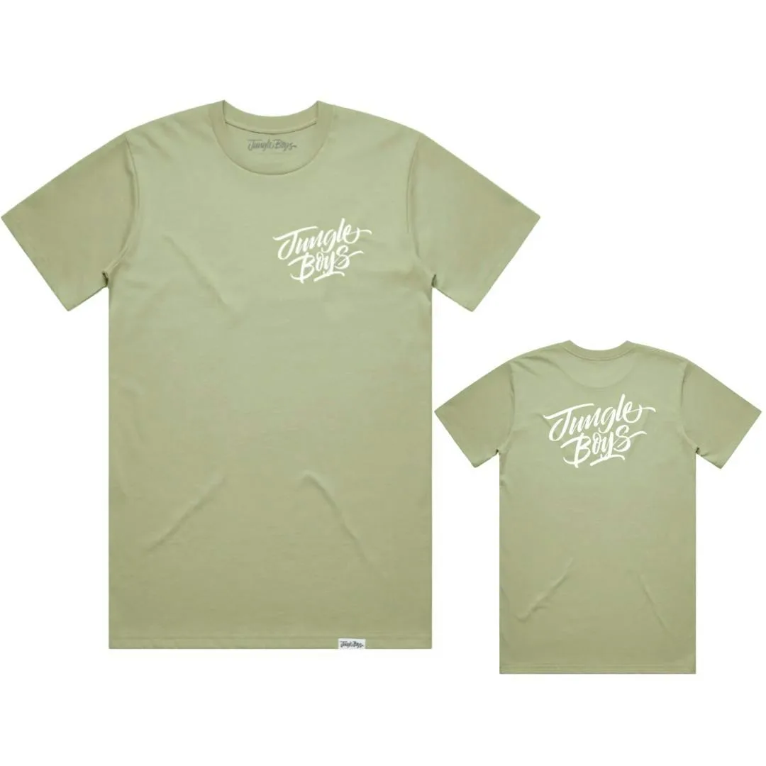 Jungle Boys Clothing | Corner Stacked Tee - Medium (Pistachio/White)