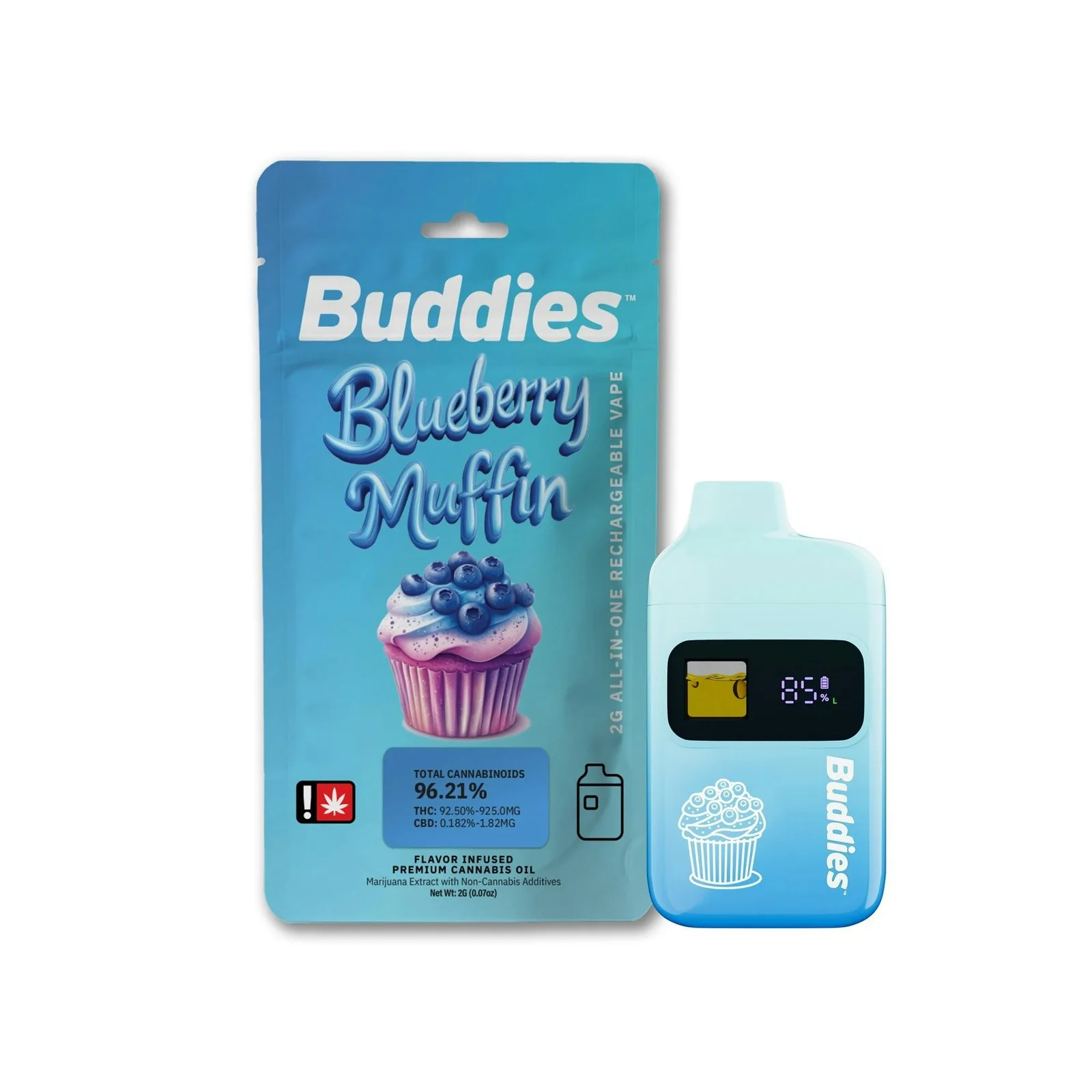 Buddies- Blueberry Muffin Flavor Infused AIO 1g (I)