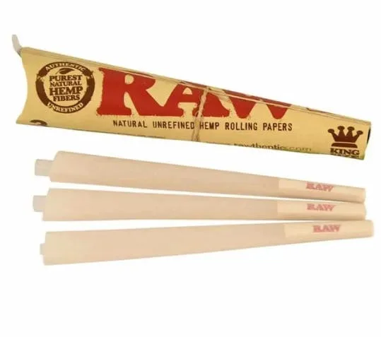 RAW - Accessories - Organic Hemp Cones - King Size - 3 Pack
