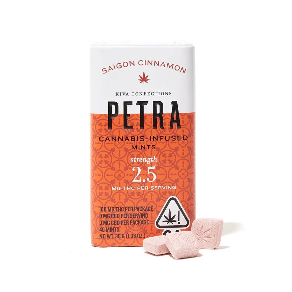 Kiva Petra Mints - Saigon Cinnamon (100mg THC / 100mg CBD)