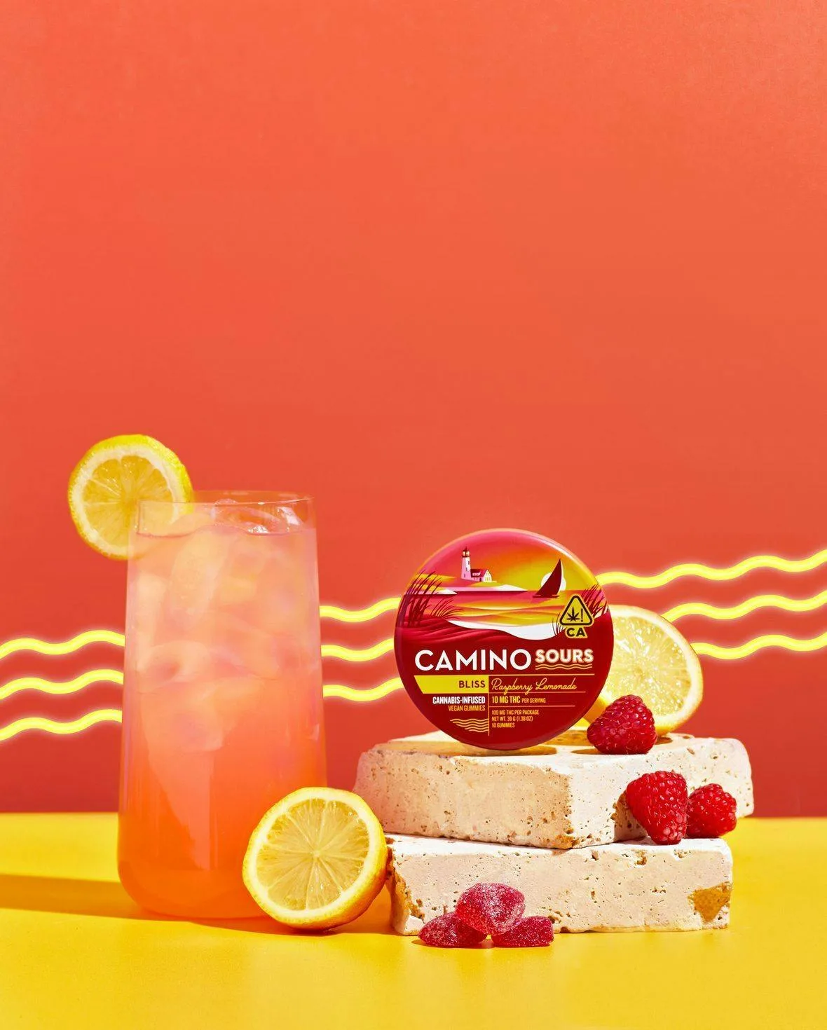 Kiva Camino Gummies - Raspberry Lemonade (100mg)