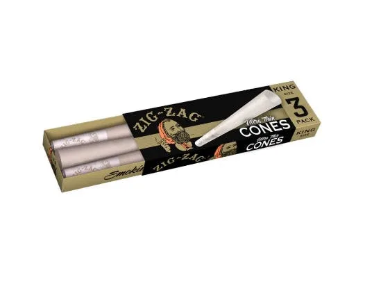 Zig-Zag Ultra Thin Cones - King Size (3-Pack)