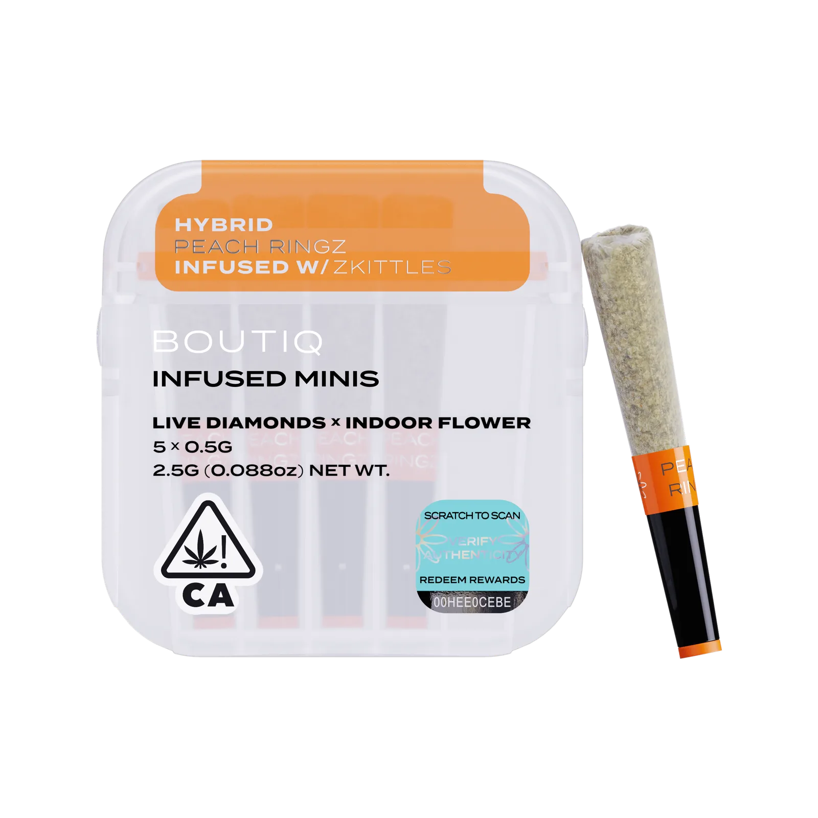 Boutiq | Peach Ringz x Zkittles Diamonds | Infused Minis | 5pk