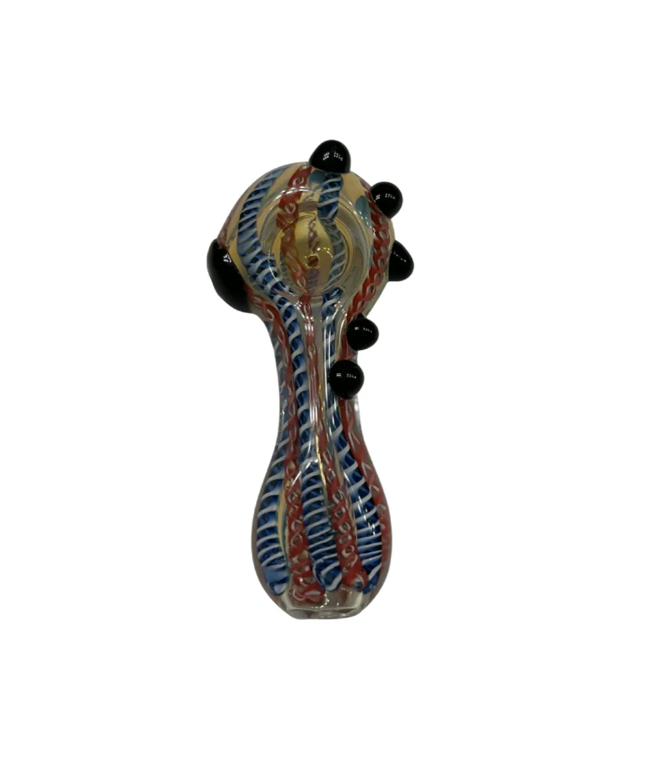 Glass Pipe | Red & Blue | Medium | 4"