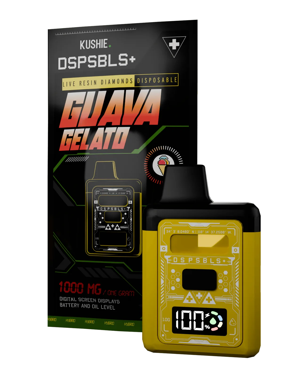 Guava Gelato (Hybrid) - DSPSBLS+ 1G Live Resin Diamonds All In One