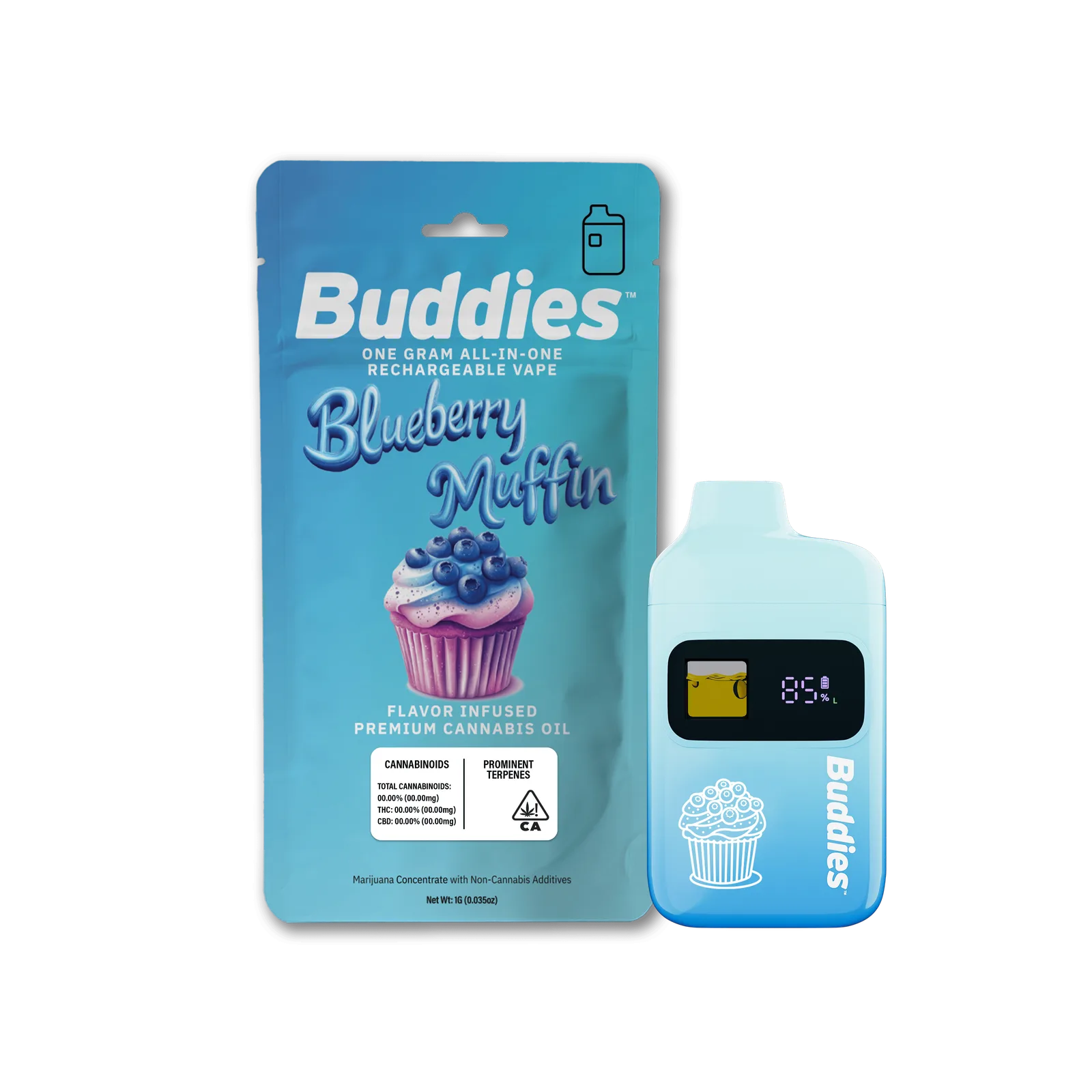 Flavor Infused | 1g All-In-One Vape | PALM | Blueberry Muffin