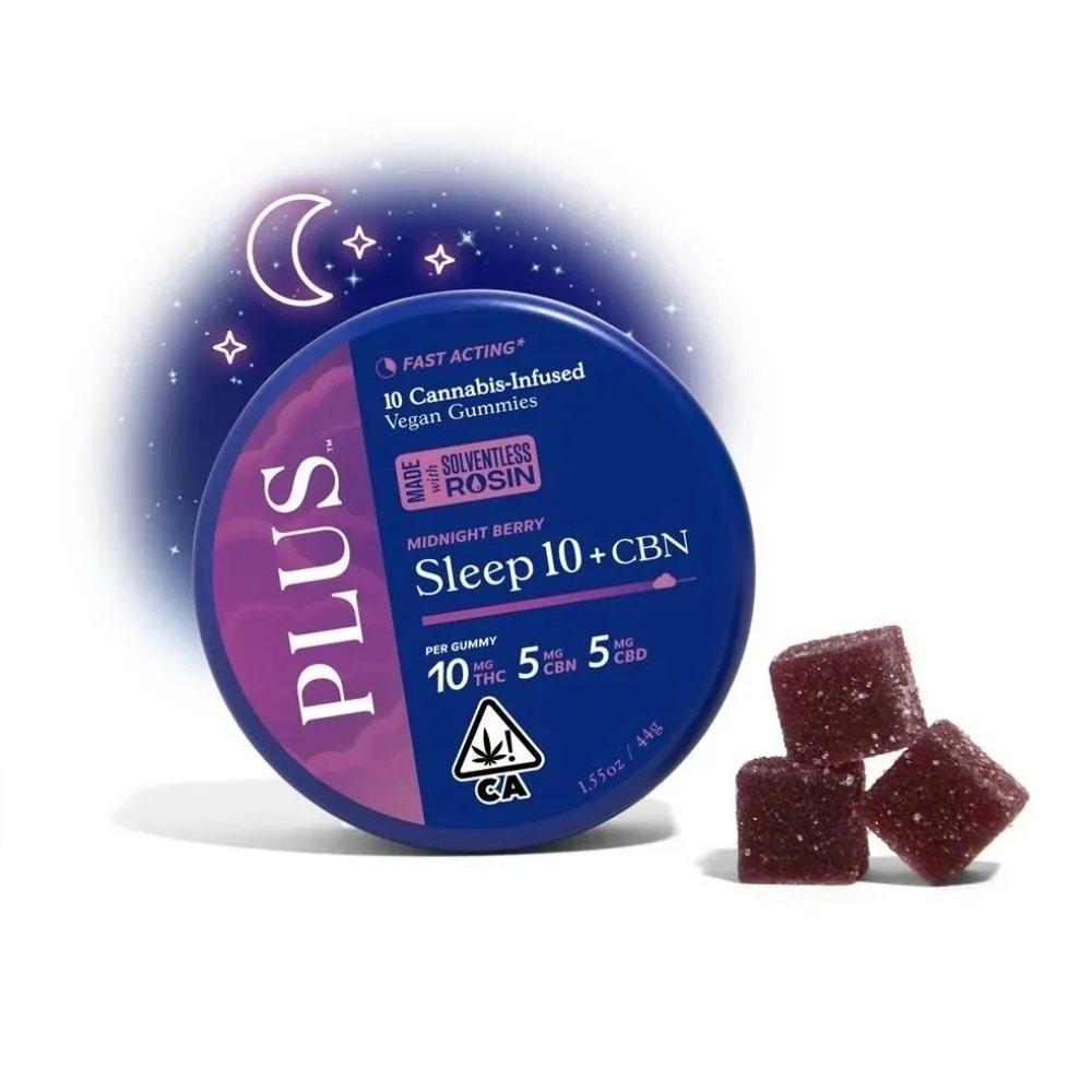 PLUS Midnight Berry Sleep CBN (I) Rosin Gummies 100mg