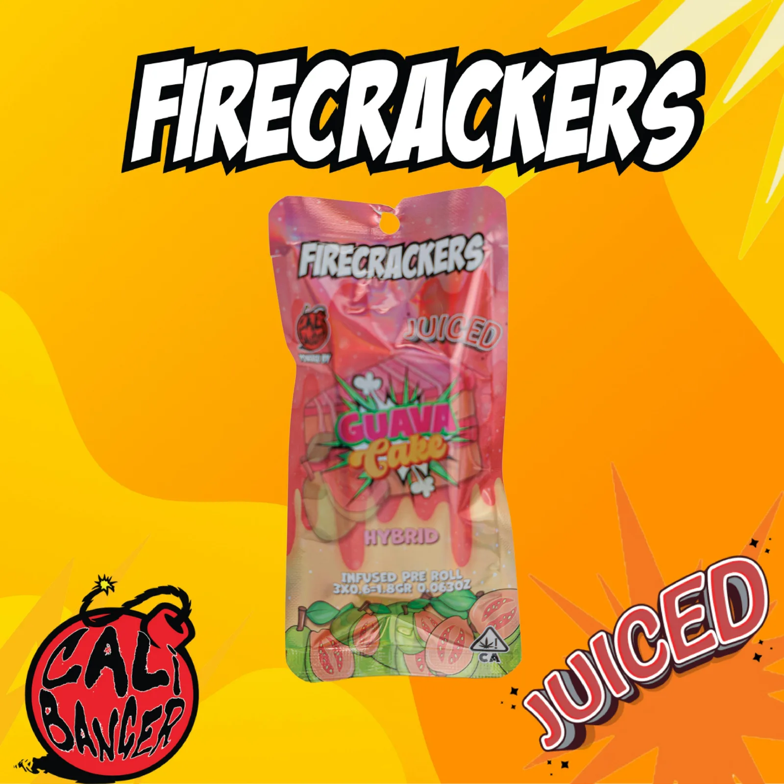 Juiced Infused Pre Roll Guava Cake 3 x 0.6 - 1.8 G