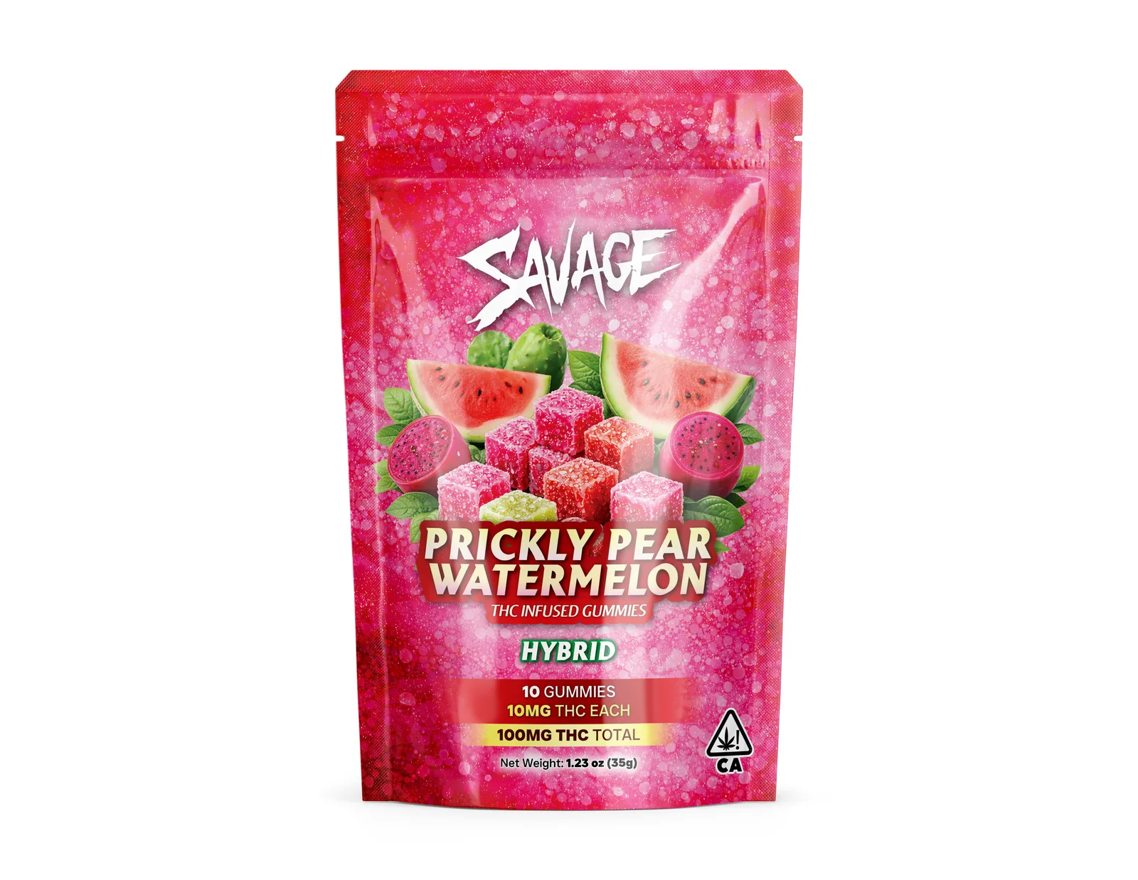 Prickly Pear Watermelon 100mg 10-Pack Gummies - Hybrid
