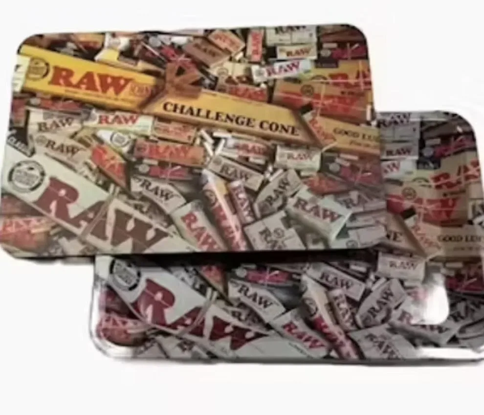 Rolling Tray with Magnetic Lid | Raw Collage | 7 x 5
