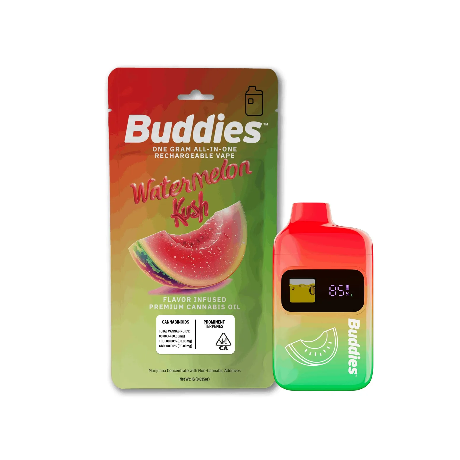 Buddies- Watermelon Kush Flavor Infused AIO 1g (I)