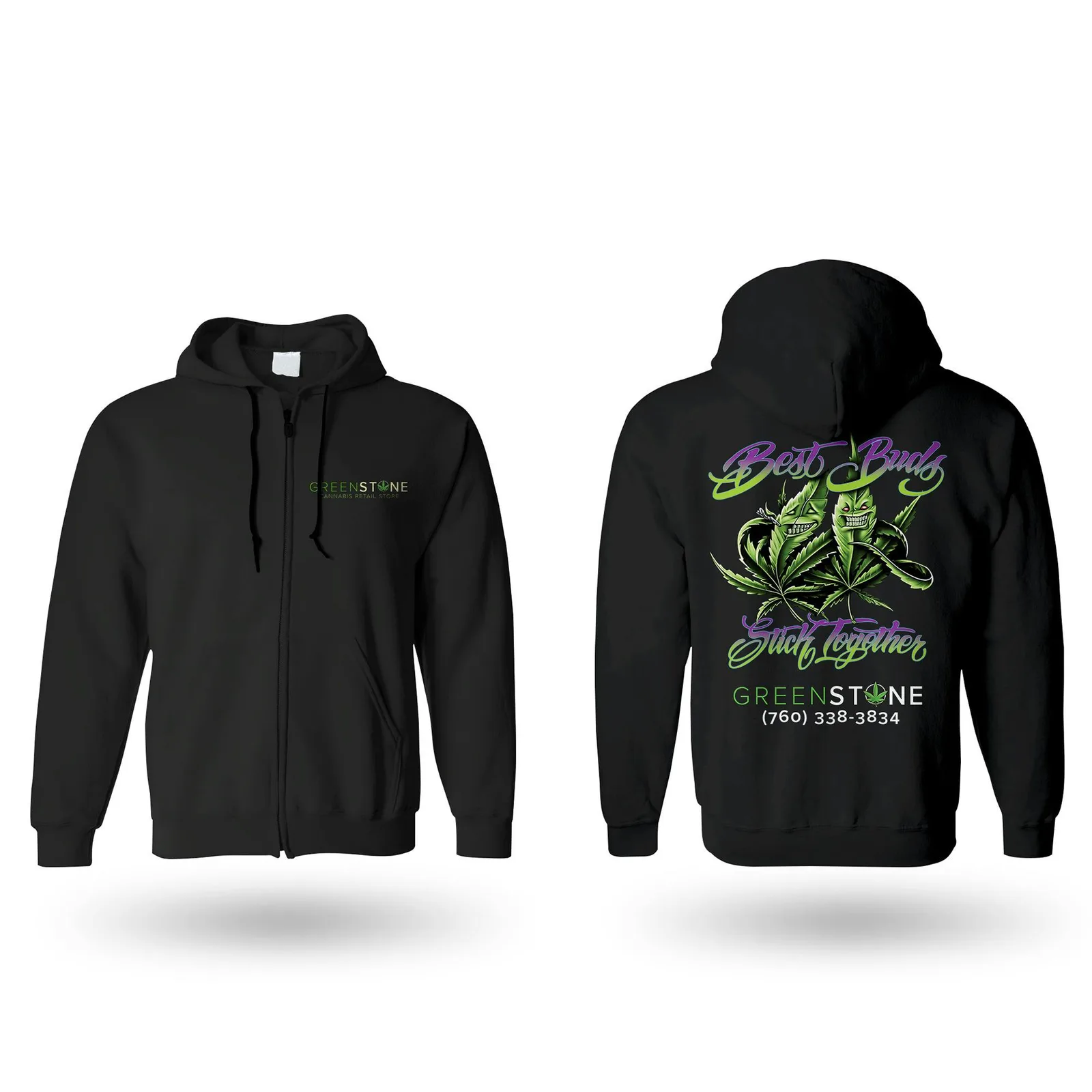 Best Buds - (2XL) Zipper Hoodie