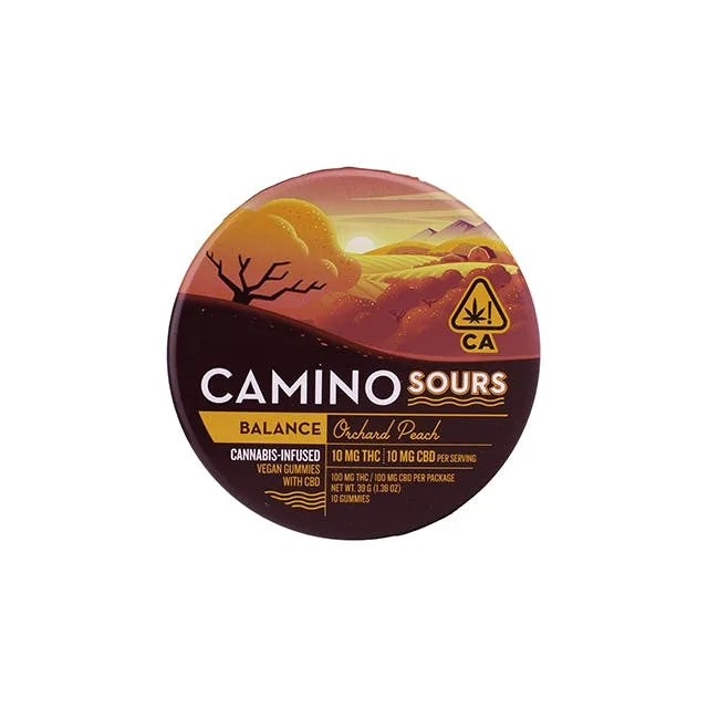 CAMINO: SOURS ORCHARD PEACH 1:1 200MG 10 PACK