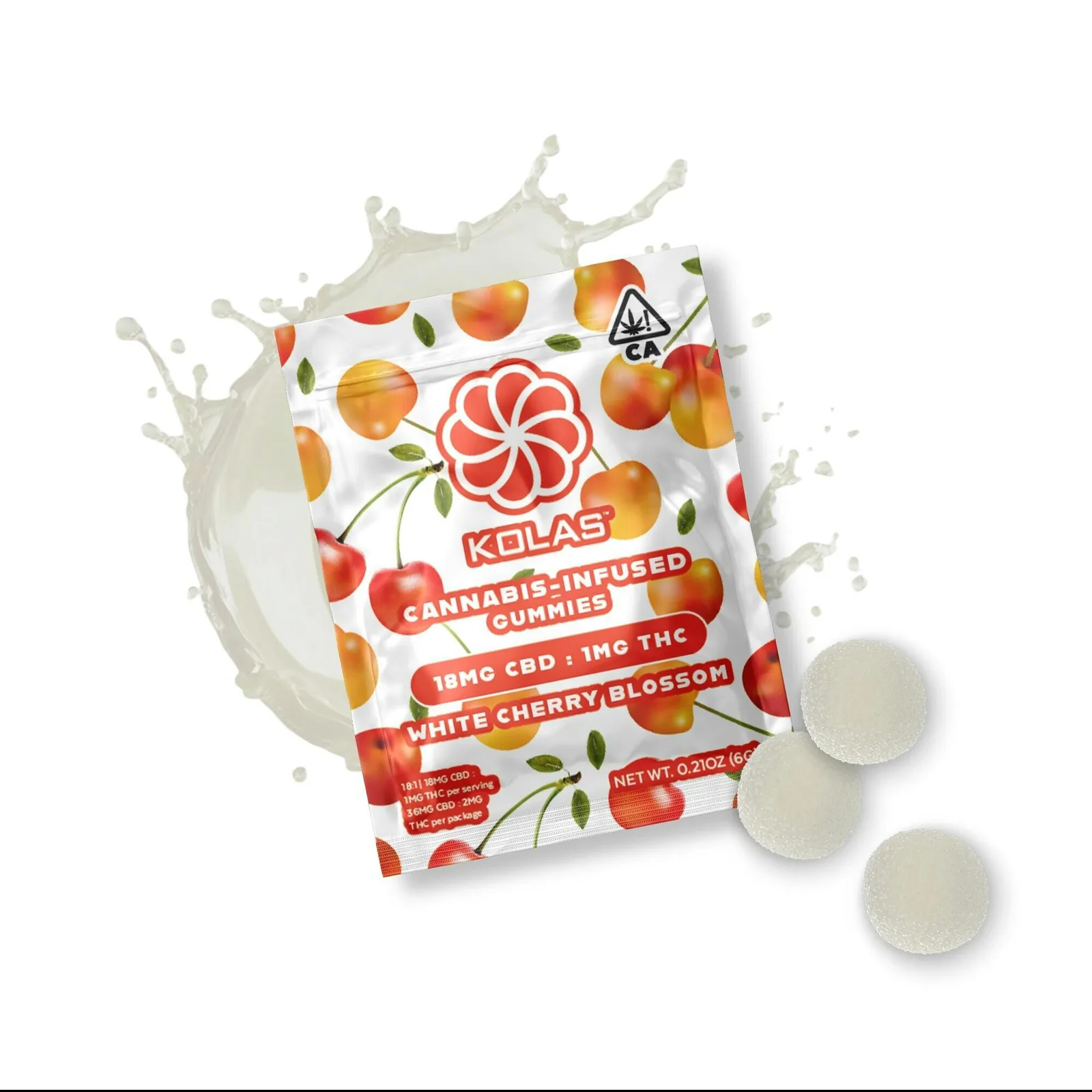 Kolas Gummies 2pk White Cherry Blossom 1mg THC / 18mg CBD