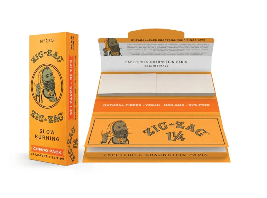 ZIG ZAG - French Orange Combo Pack 1 1/4 - 50 Papers and Tips - Papers & Tips Pack