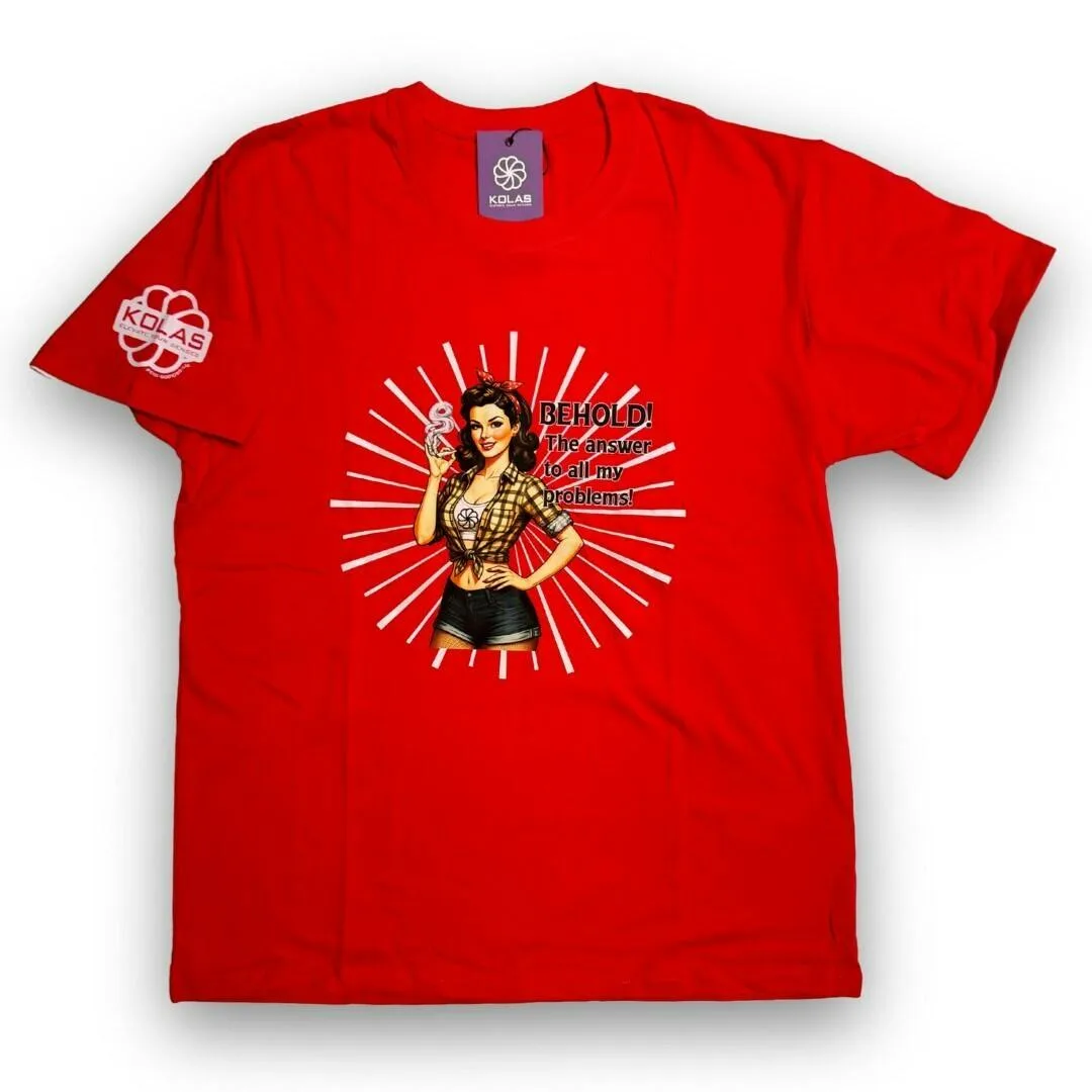 Kolas Branded T-Shirt Behold Pinup Red