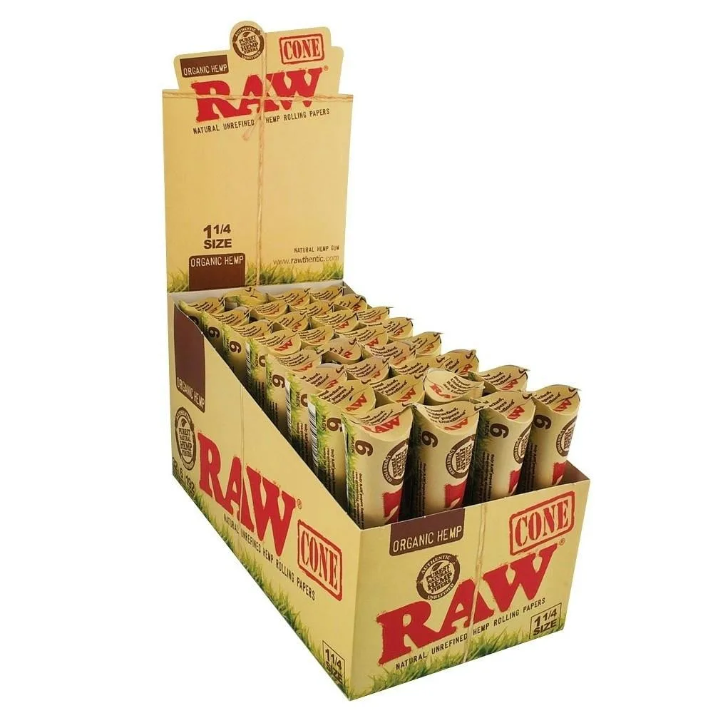 Raw Organic Hemp Cones 1 1/4" 6pk