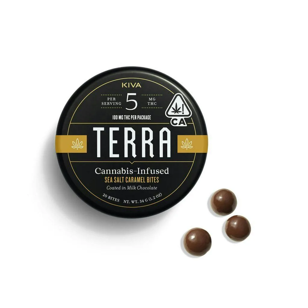 Kiva Confections Terra Bites Sea Salt Caramel X Bites 100mg
