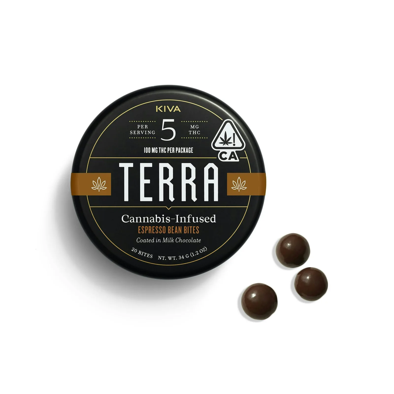 Kiva Terra Espresso Bean 100mg Bites