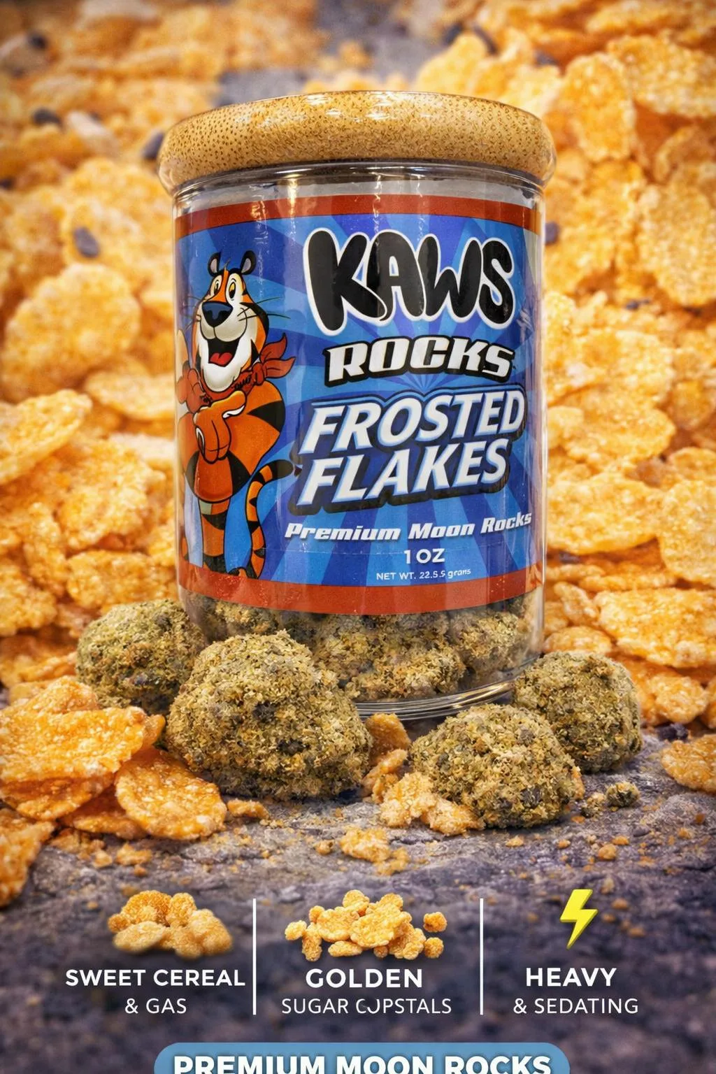KAWS ROCKS | FROSTED FLAKES (1OZ MOONROCKS)