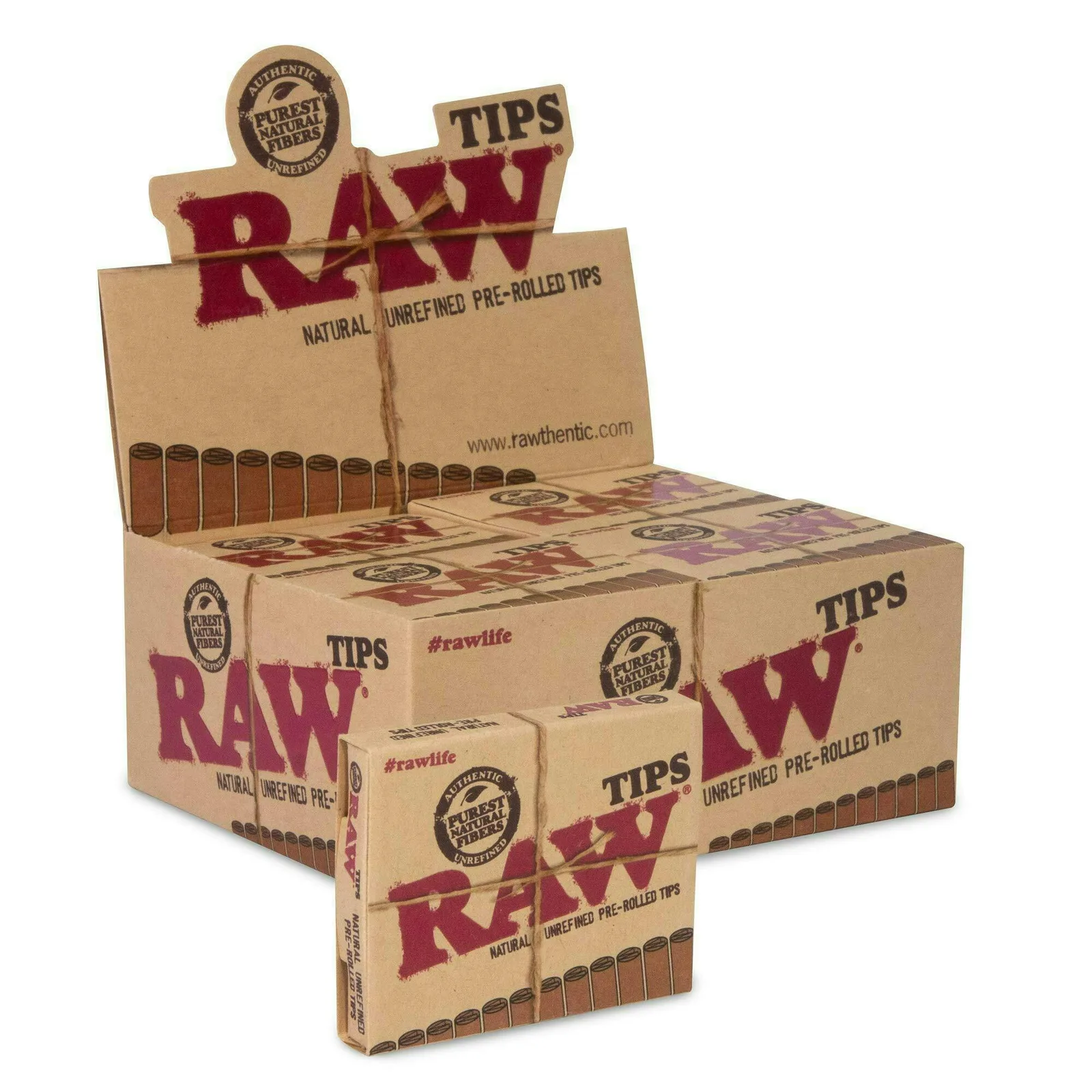 Raw Pre-Rolled Tips - 20 Pack Box