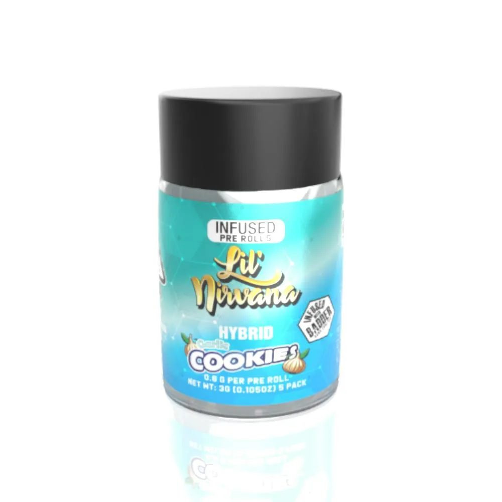 Lil Nirvana Garlic Cookies Infused Pre-Rolls - Hybrid 5 Pack