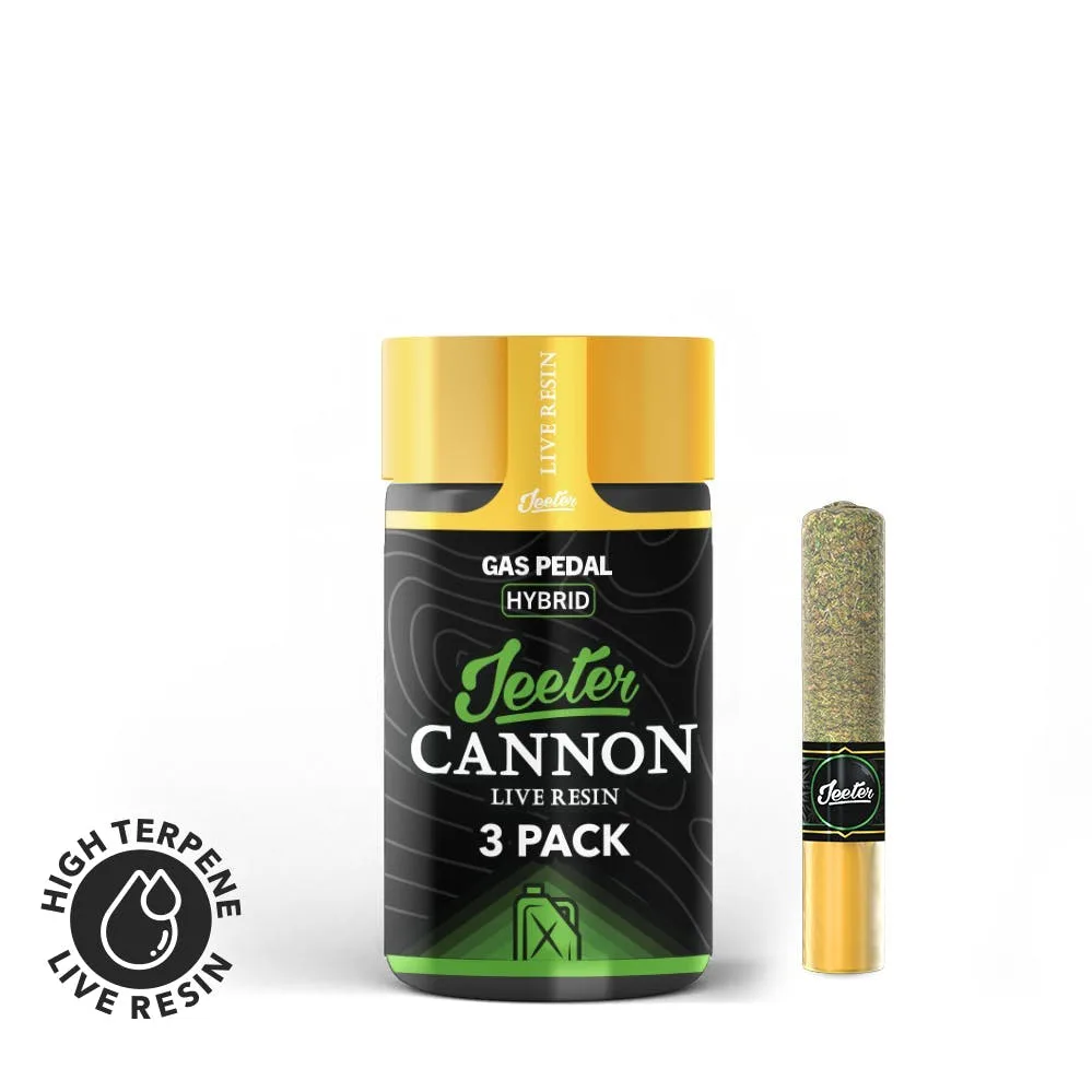 Jeeter | Gas Pedal | Live Resin Cannons | Infused Minis | 0.5g each | 3pk