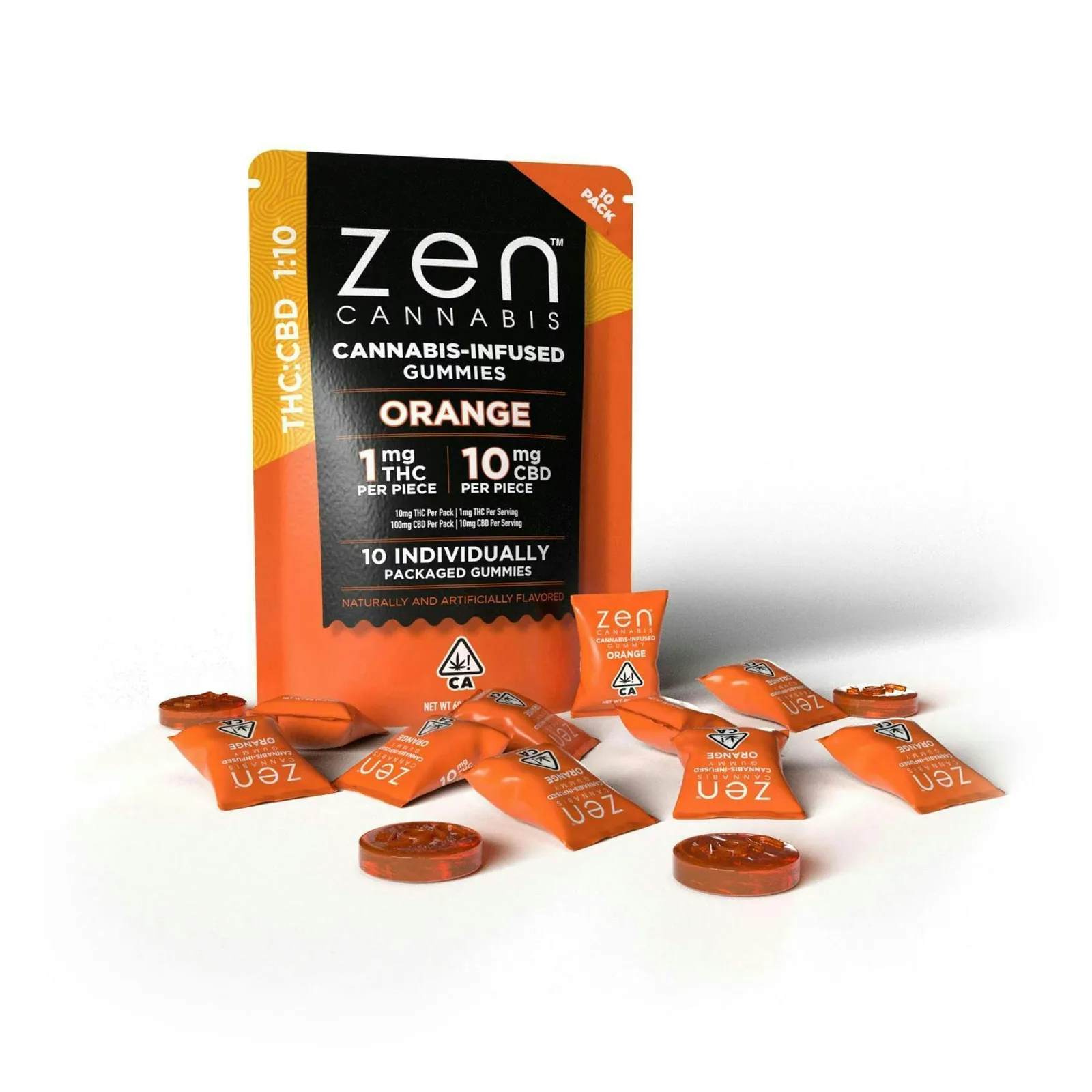 Zen - 100mg CBD 1:10 Orange Gummies