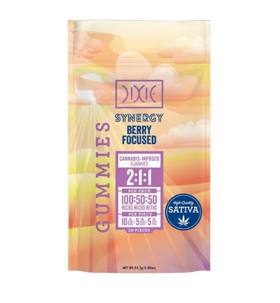 Dixie Brands - 100mg Berry Focused CBD:THC:CBG Gummies