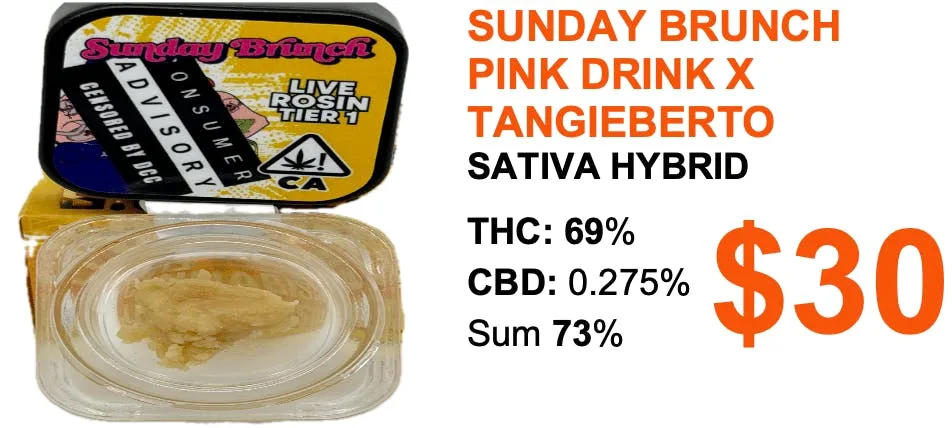 Big Reds Cannabis - Sunday Brunch - Live Rosin Tier 1 - 1 gram