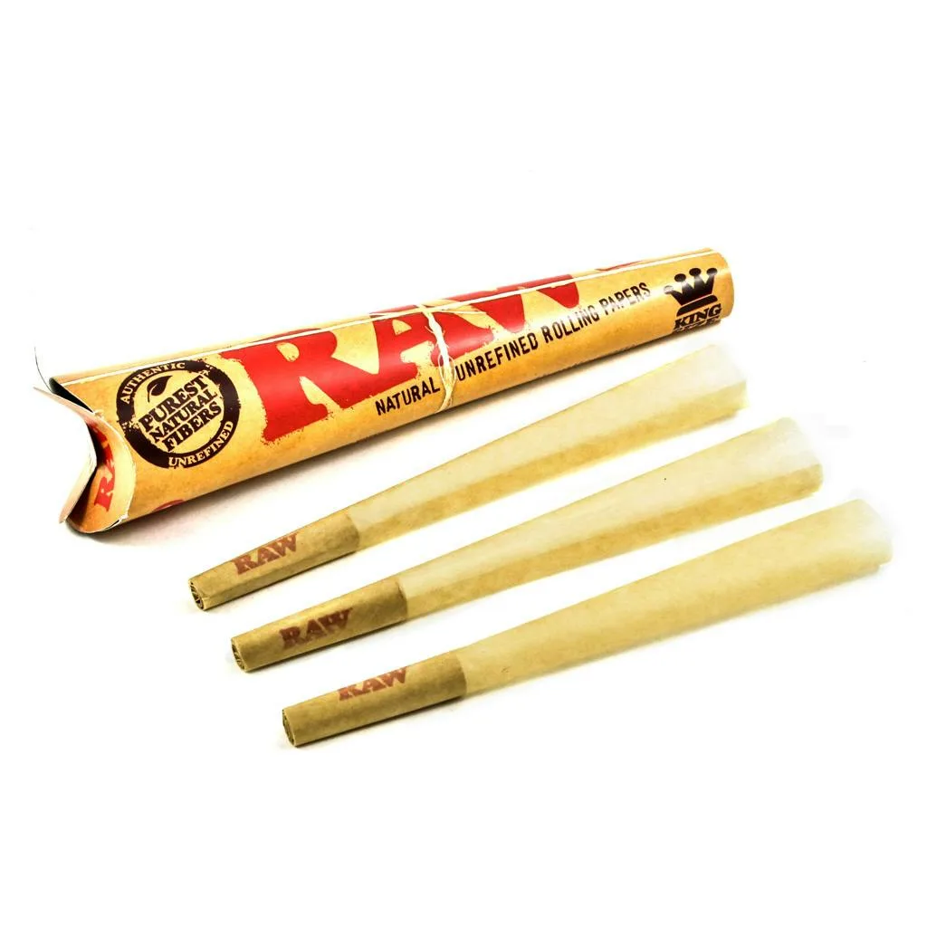 RAW King Cone Rolling Papers 3pk